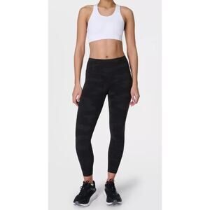 SWEATY BETTY Power 7/8 Workout Leggings in Ultra Black Camo Print small (new)